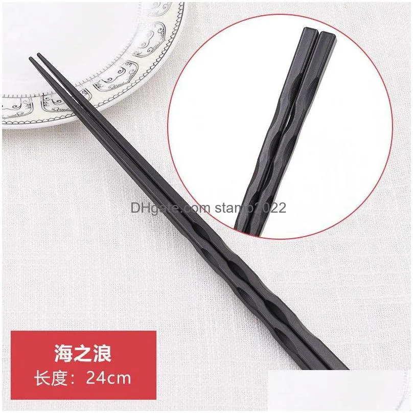  1 pair japanese chopsticks alloy non-slip sushi food sticks chinese gift reusable chopsticks 20221006 e3