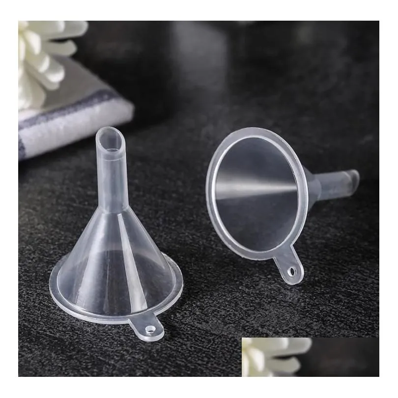 transparent mini plastic small funnels perfume liquid kitchen tools essential oil filling funnel kitchen bar dining tool sn3246