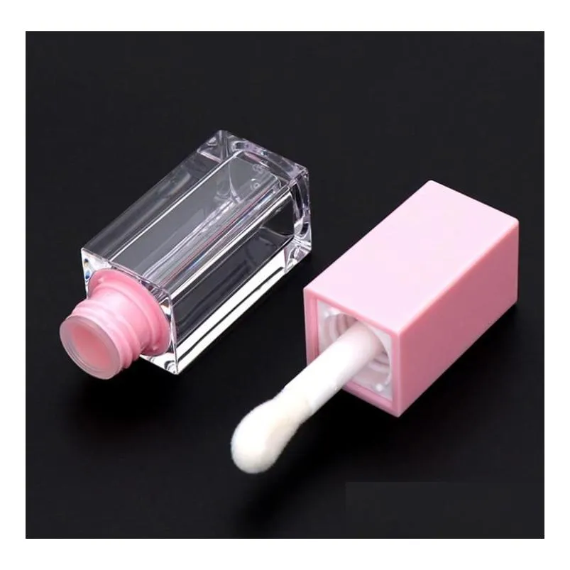 wholesale 100pcs 5ml mini square lip gloss tube refillable bottle lipgloss sample lip-balm bottles container beauty tool sn3364