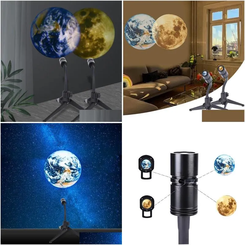 night lights sky light planet magic projector moon earth projection led lamp 360ﾰ rotatable usb rechargable for kids