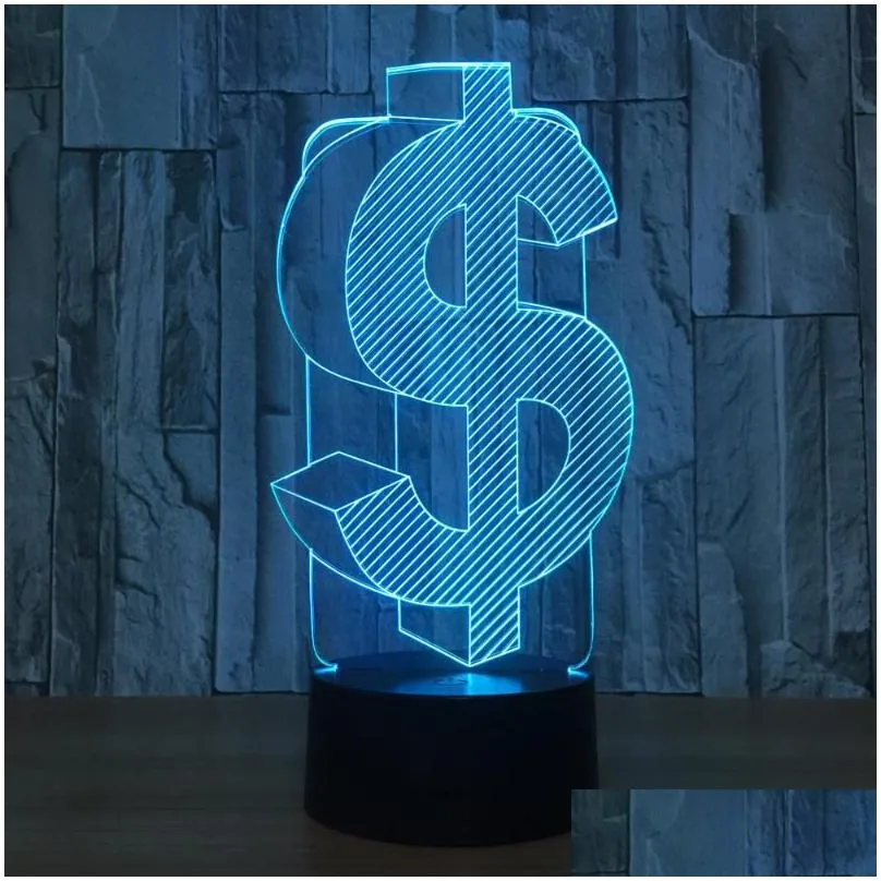 night lights usd dollar 3d led light rgb color changing table lamp novelty symbol nightlight decoration for xmas gift