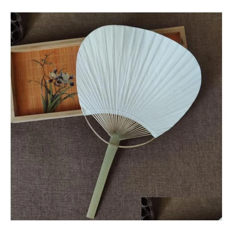 paddle hand fans with bamboo frame and handle wedding party favors gifts paddle-paper fan spanish-fan sn2895