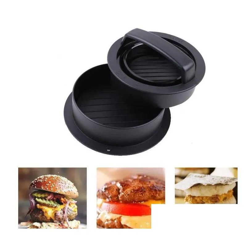 meat press tool 1 set home diy hamburger round shape non-stick cutlets burger patty makers food-grade abs kitchen meat-tools sn2727