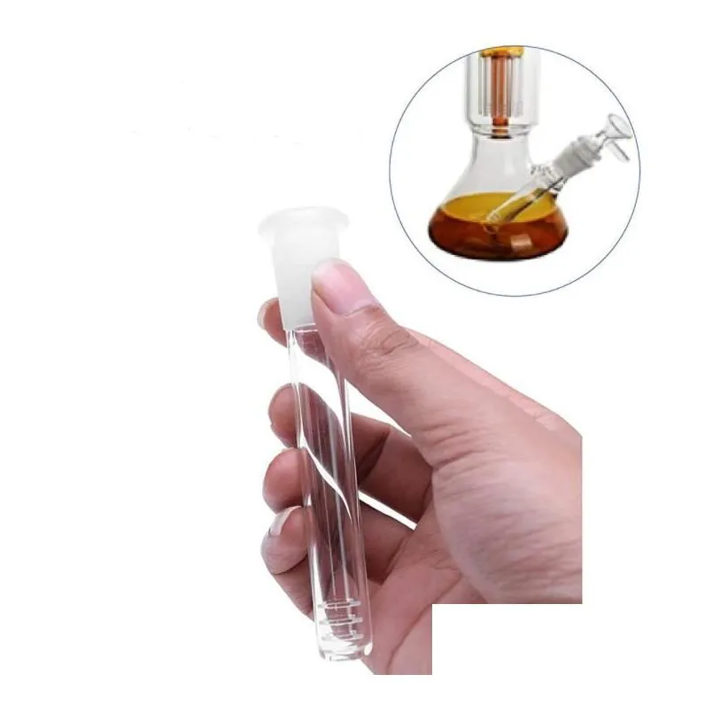 glass downstem 19mm to 14mm diffuser reducer smoking accessories glas s down tube stem 3.75.25 inch with 6 cut sn2732