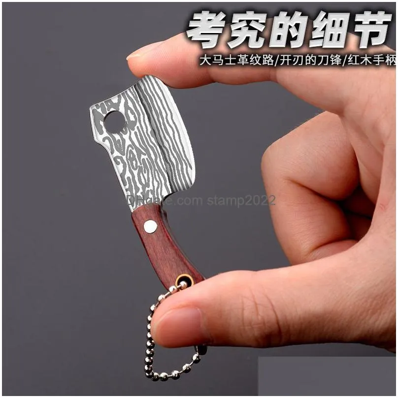 mini kitchen knife portable stainless steel knife demolition express collection knifes cut fruit keychain ornament gift 20220121 q2