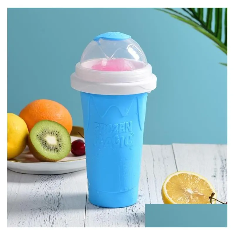 other drinkware summer reusable custom silicone cup creative cream squeeze slushy maker ice cup sn4325