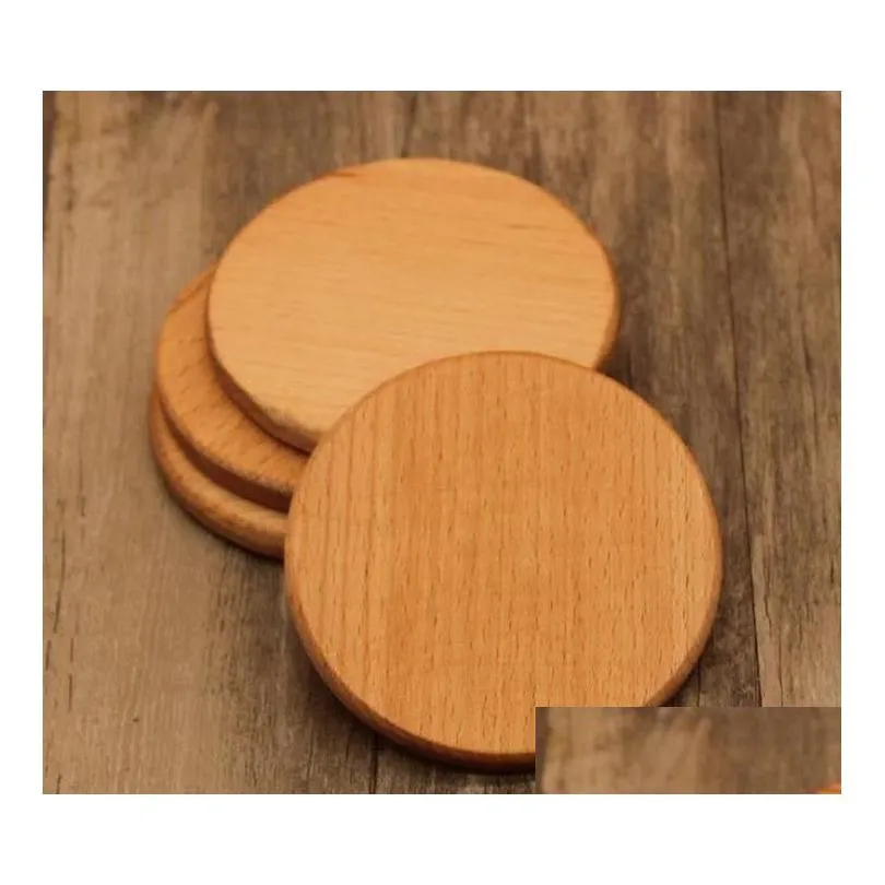 wooden coasters black walnut cup mat bowl pad coffee tea cups mats dinner plates kitchen home bar tools sn2809