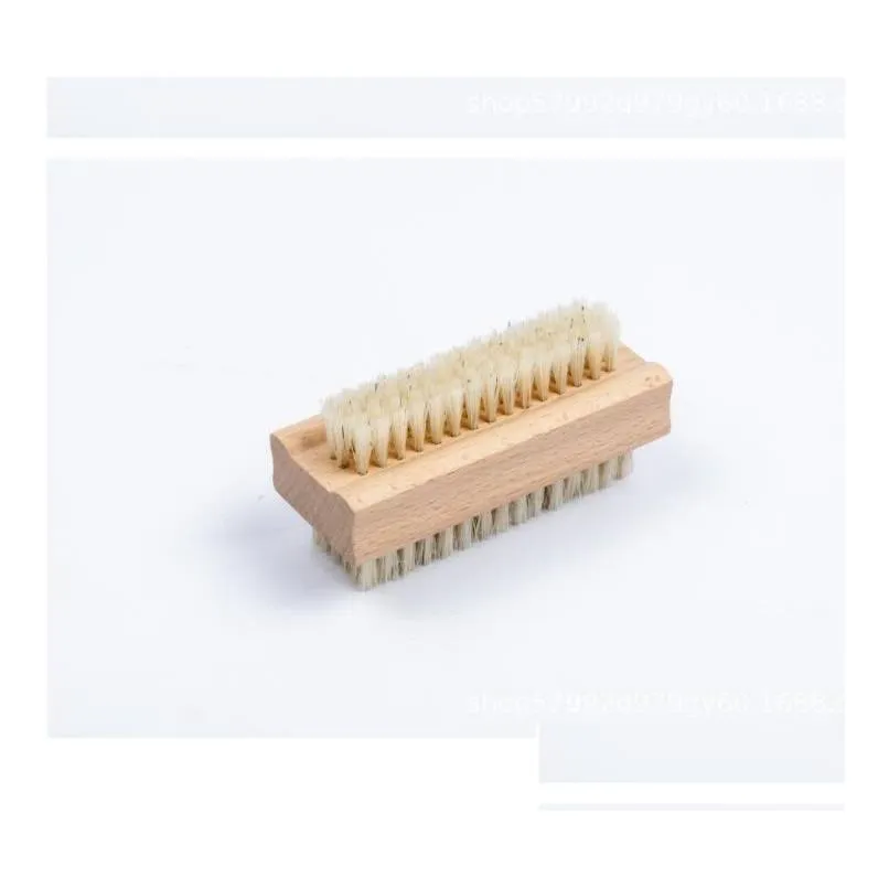 natural boar bristle brush wooden nail brushes foot clean brush body massage scrubber make up tools sn2931