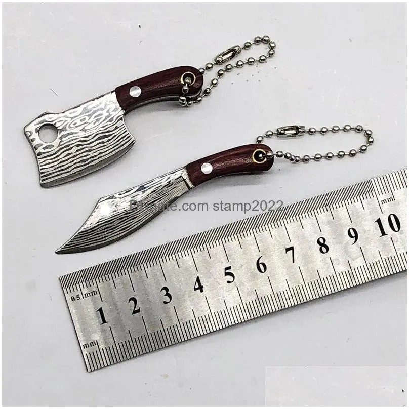 mini kitchen knife portable stainless steel knife demolition express collection knifes cut fruit keychain ornament gift 20220121 q2