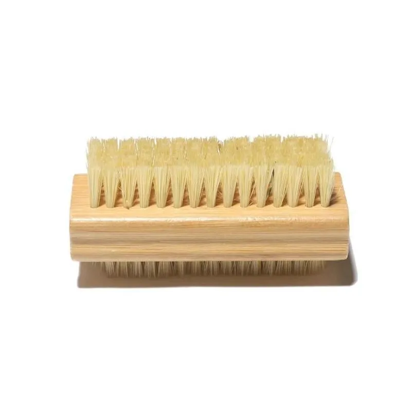 natural boar bristle brush wooden nail brushes foot clean brush body massage scrubber make up tools sn2931