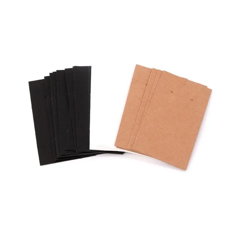 5x9cm Rectangle Shape Earring Display Cards 100pcs/lot Fashion Jewelry Tassel Earrings Packing Paper Hang Tags White Black Brown