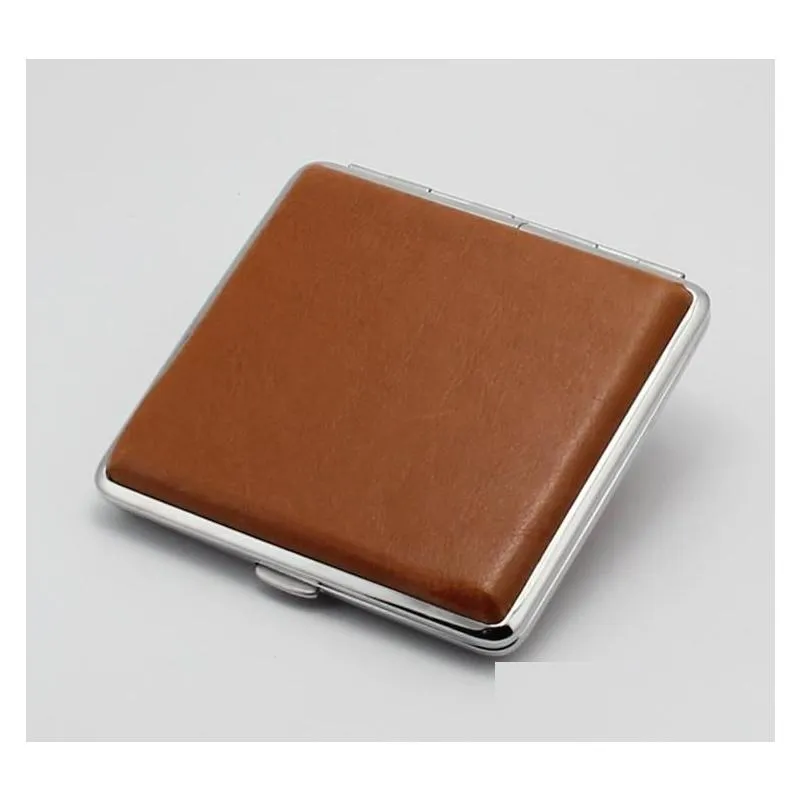 cigarette cases metal pu leather storage box high quality exclusive design moisture-proof anti fall deformation sn2209