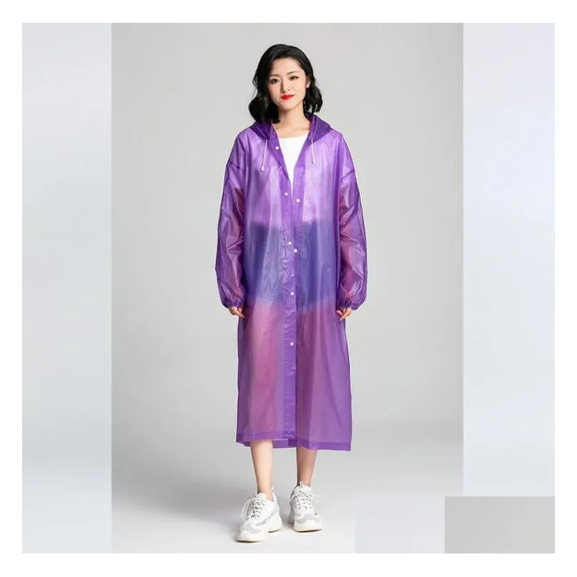 eva non-disposable raincoat adult fashion clear rainwear poncho outdoor tourism thicken designs slicker reusable raincoats dhs sn4206