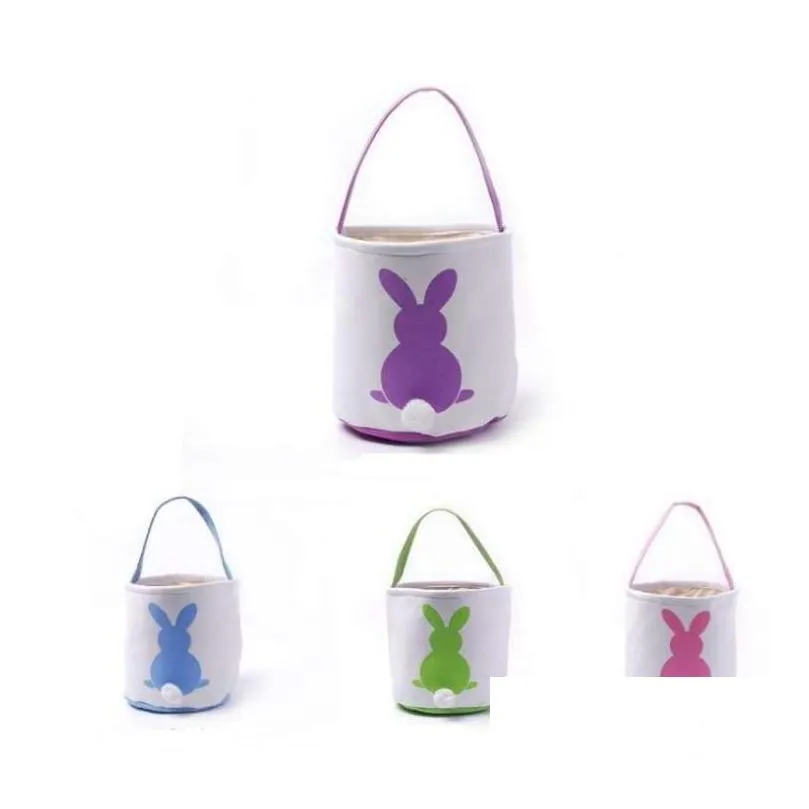 dhs easter basket canvas buckets personalized easter bunny gift bags bunny tail tote bag 10 styles mix sn1917