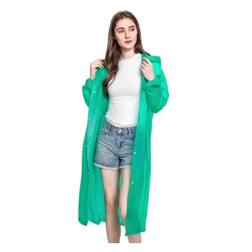 eva non-disposable raincoat adult fashion clear rainwear poncho outdoor tourism thicken designs slicker reusable raincoats dhs sn4206