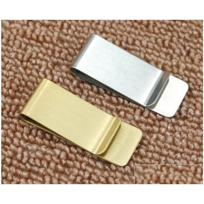 wholesale stainless steel brass money clipper slim money wallet clip clamp card holder credit name card holder sn1086