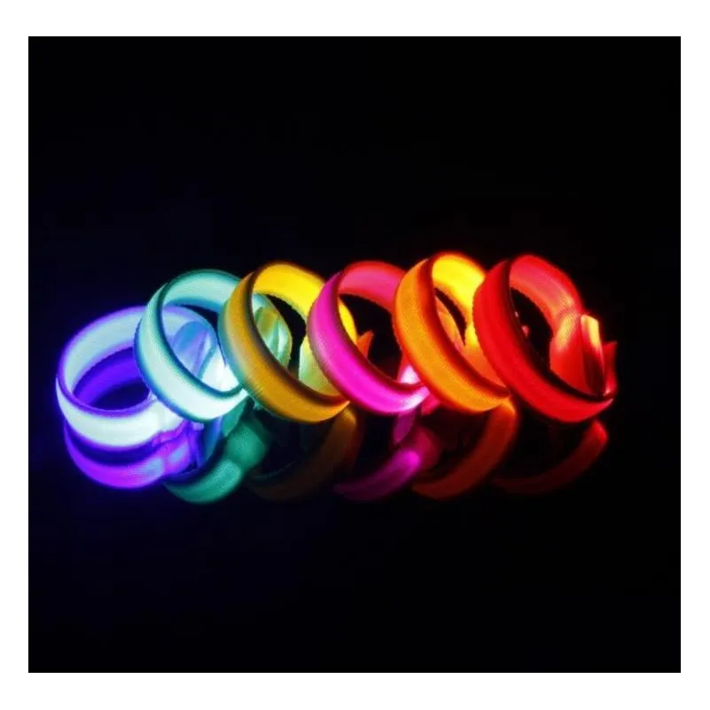 party supplies glowing bracelet led lights flash wrist ring nocturnal warning band running gear glowing-christmas decoration sn2743
