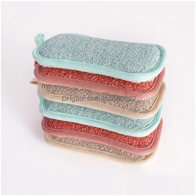 double sided kitchen magic cleaning sponge scrubber sponges dish washing towels scouring pads bathroom brush wipe pad 5501 q2