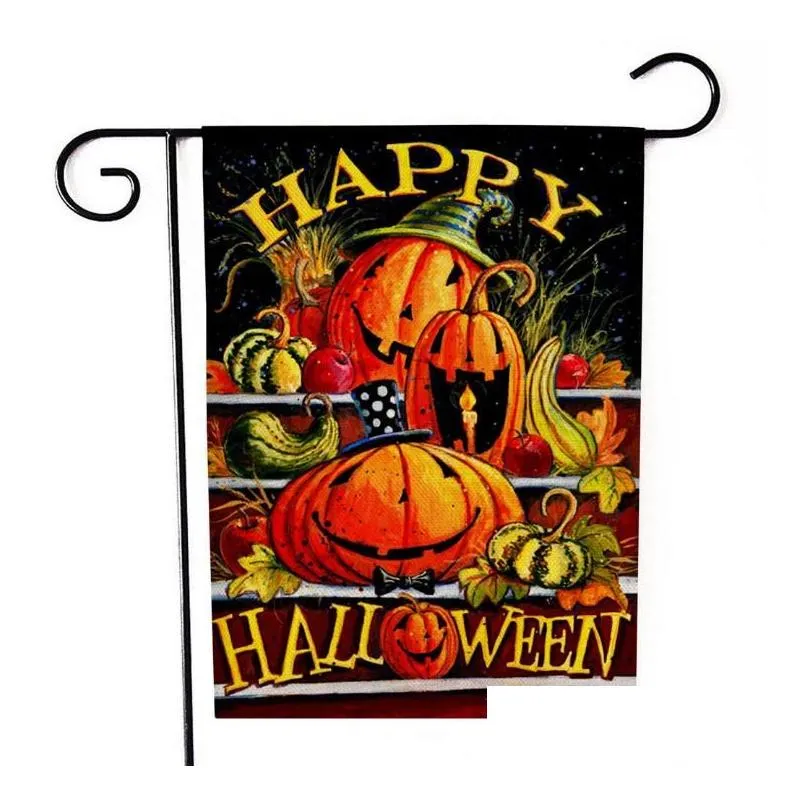 halloween garden flag pumpkin banners maple leaf courtyard welcome fall yard banner flags 47x32cm sn2250