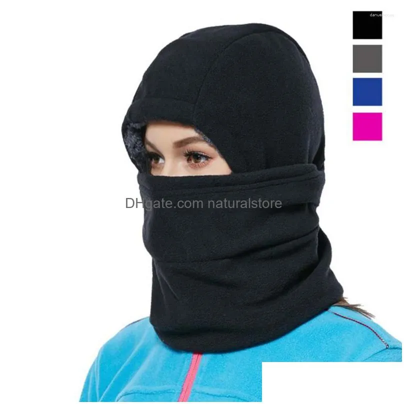 bandanas balaclava windproof ski cover cap fleece thermal neck warmer cycling hood for kids men ( black )