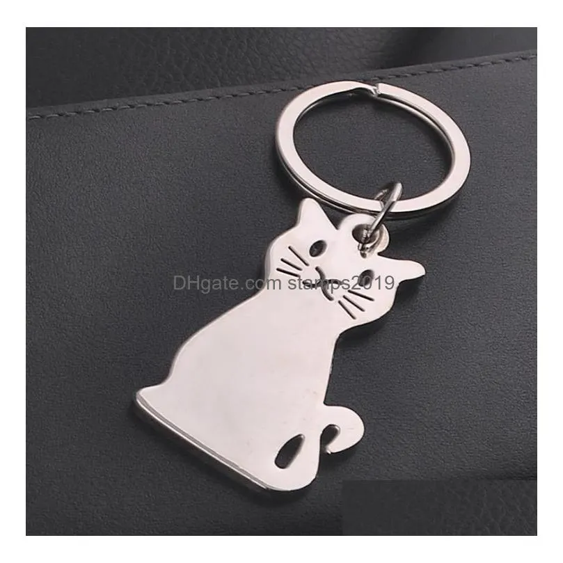 party favor 500pcs fashion creative model cat keychain keyring metal key chain gift sn1845 drop delivery home garden festive supplies dhvkt
