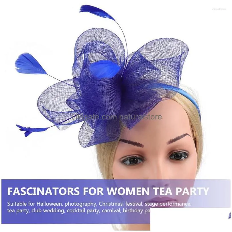 bandanas white head bands tea party headpiece hair clip women`s fascinators vintage clips