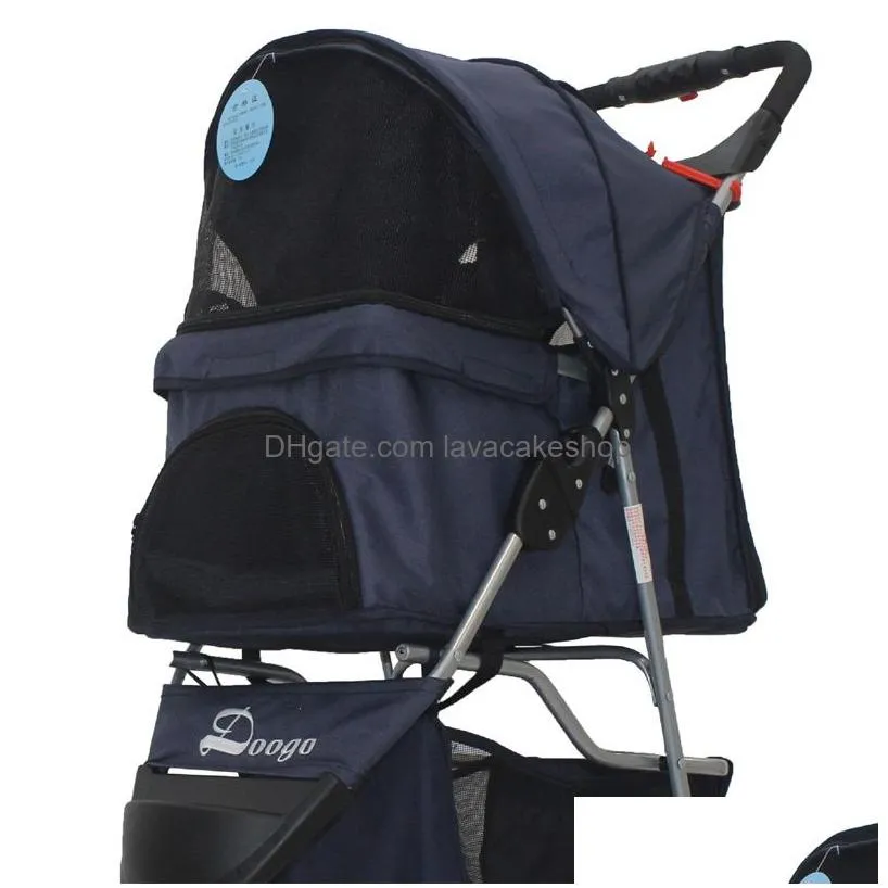 pet stroller cat dog 3 wheel jog folding lightweight travel breathable carrier 234c3