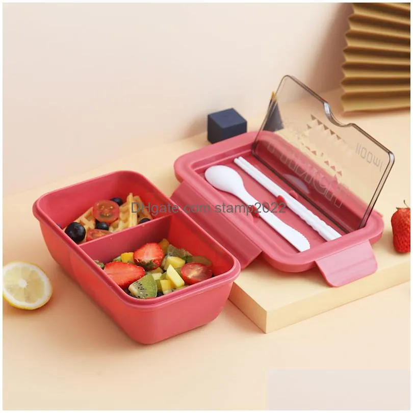 microwave lunch box containers with compartments bento boxes japanese style leakproof food container for kids with tableware 20220902