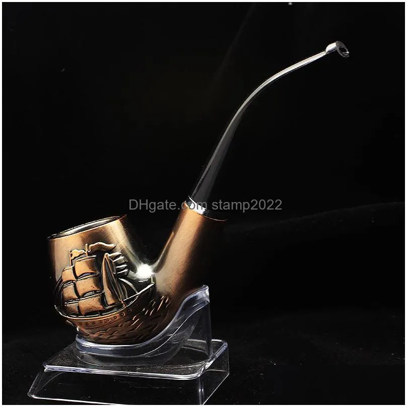 smoking pipes copper color resistant pipe filter herb tobacco pipes narguile grinder resin cigarette holder hookah 20220901 e3