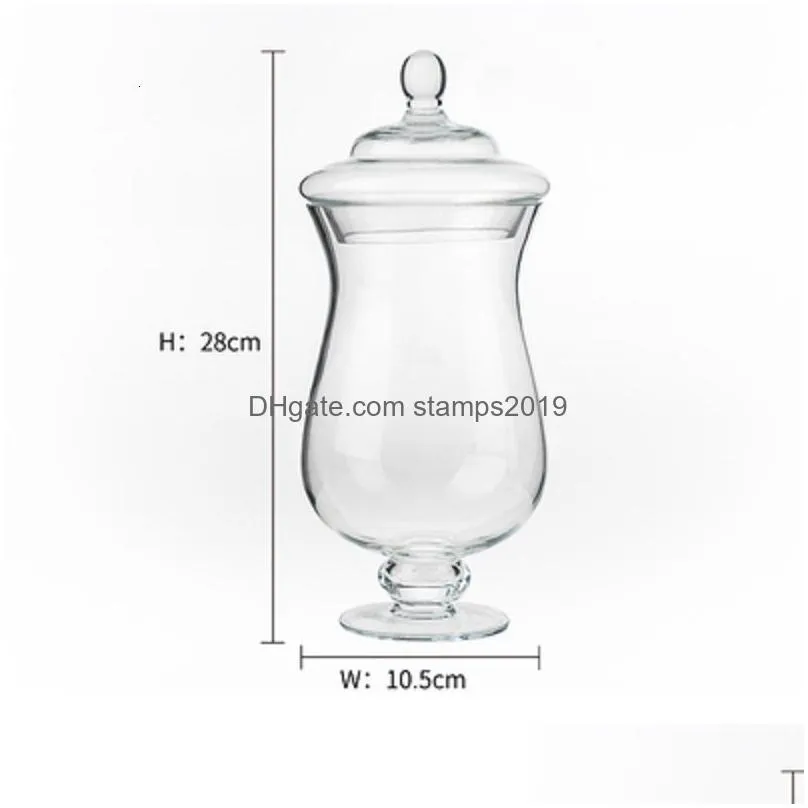 candle holders modern west european style strong glass storage tank candy jar home wedding decors party supply 230705