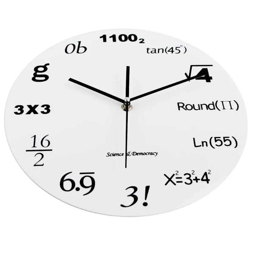 Wall Clocks Acrylic Math Clock Fashion Not-Ticking Mute Modern Design Equation For Home Office School Watch1 Drop Delivery Garden Dec Otrst