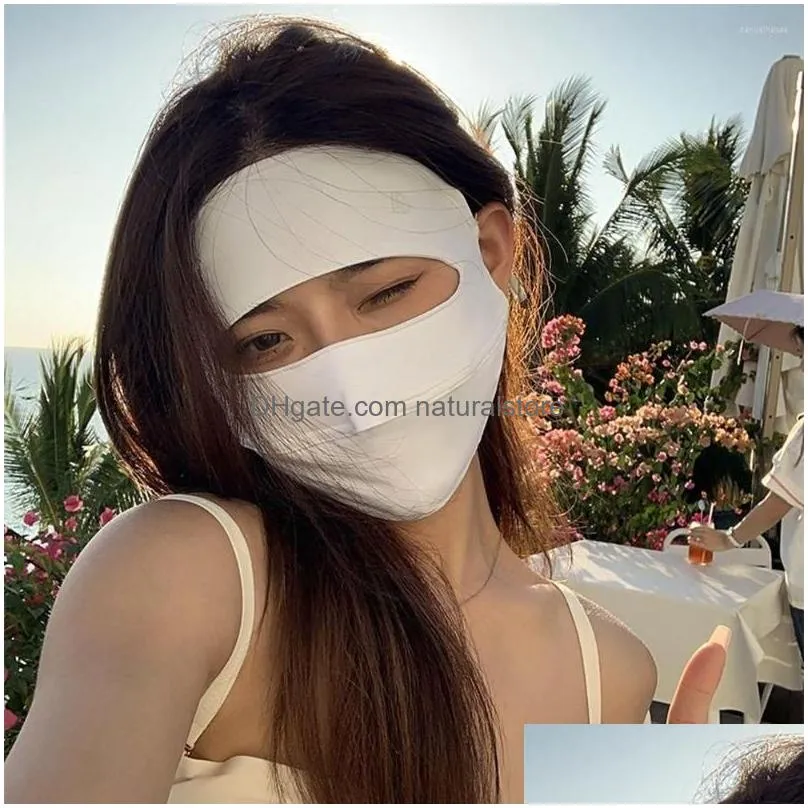 bandanas protection face mask uv hiking outdoor summer sunscreen scarf silk gini cover