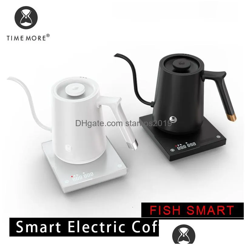 coffee pots timemore store fish smart electric kettle gooseneck 600 800ml 220v flash heat temperature control pot for kitchen 230721