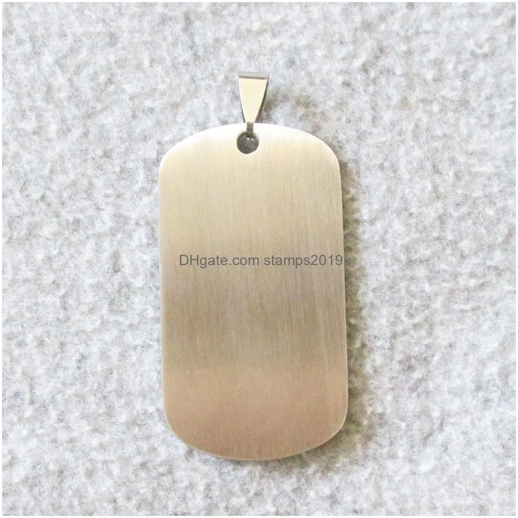 dog tag id card 100pcs/lot stainless steel army tags blank military suitable for laser engraving 201126 drop delivery home garden pe dhvhy