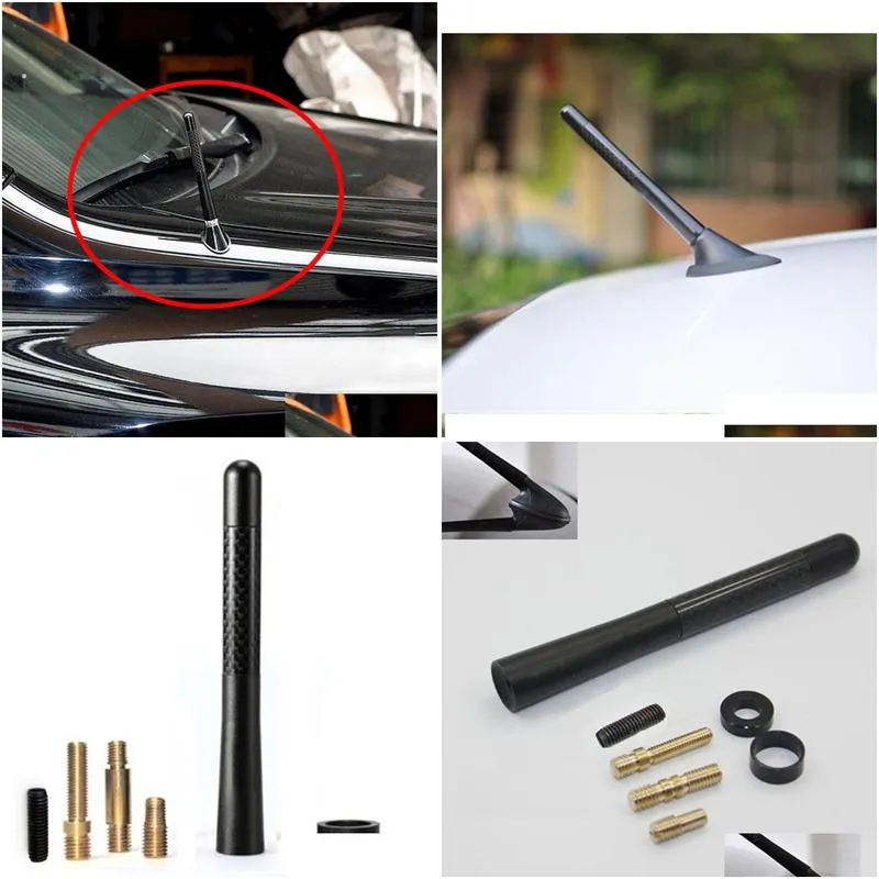 Car Styling 4.7 inch Carbon Fiber Car Antenna Aerials for Ford focus 2 and 3 fiesta, kuga, ecosport,Mazda 2 3 6 MX-5 Miata RX-8