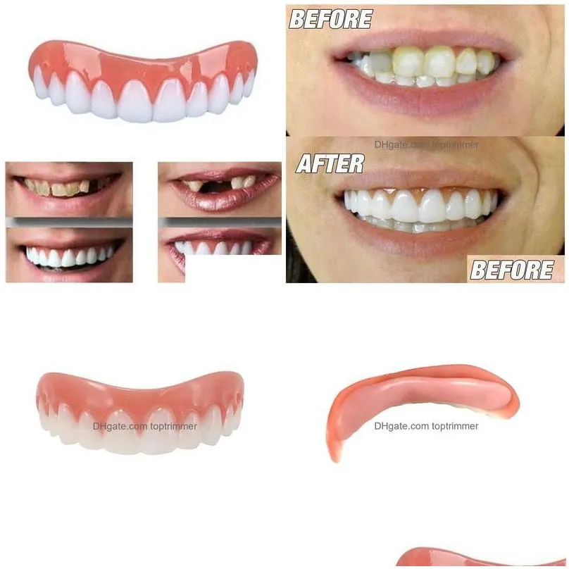other oral hygiene 1pc upper false teeth sile fake simation whitening dental braces tool brush care bleaching drop delivery health be