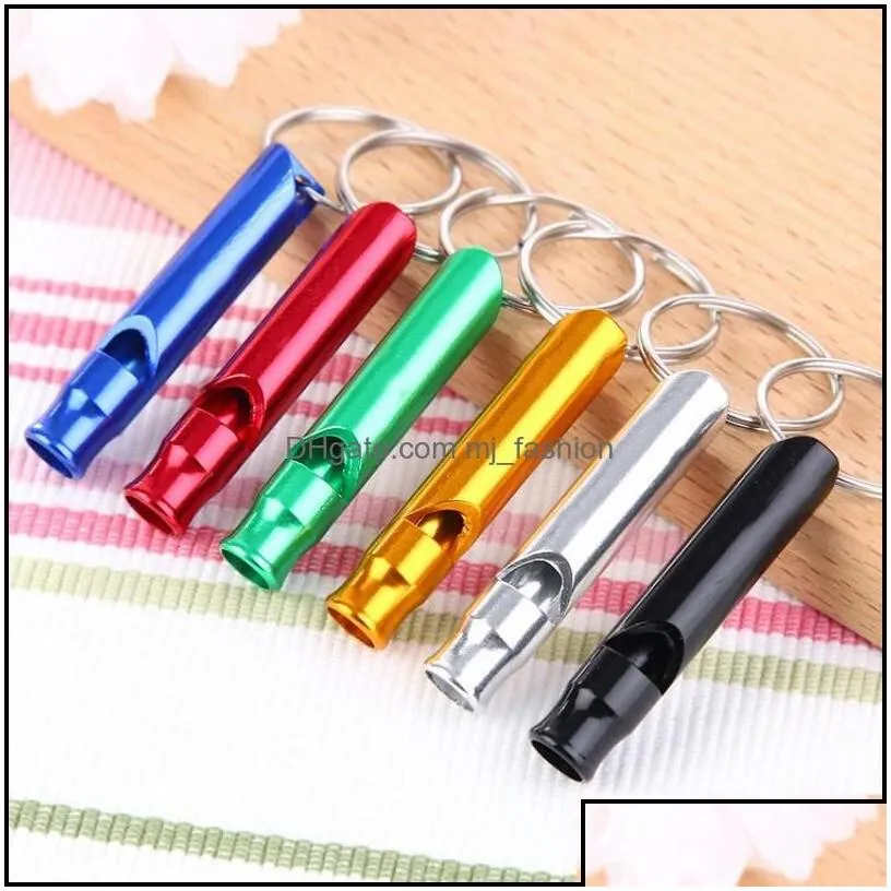 Keychains Lanyards Metal Whistle Keychains Portable Self Defense Keyrings Rings Holder Fashion Car Key Chains Accessories Outdoor Ca