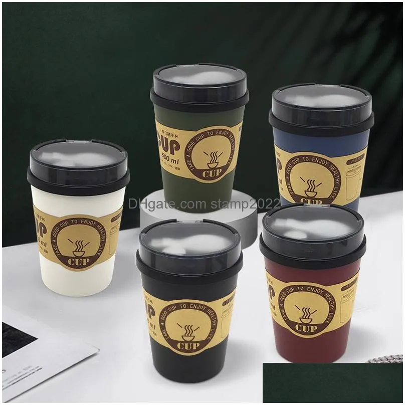 drinkware breakfast cup with lid and spoon soup porridge cups 500ml can be microwaved and sealed portable mini lunch box office worker 20220905