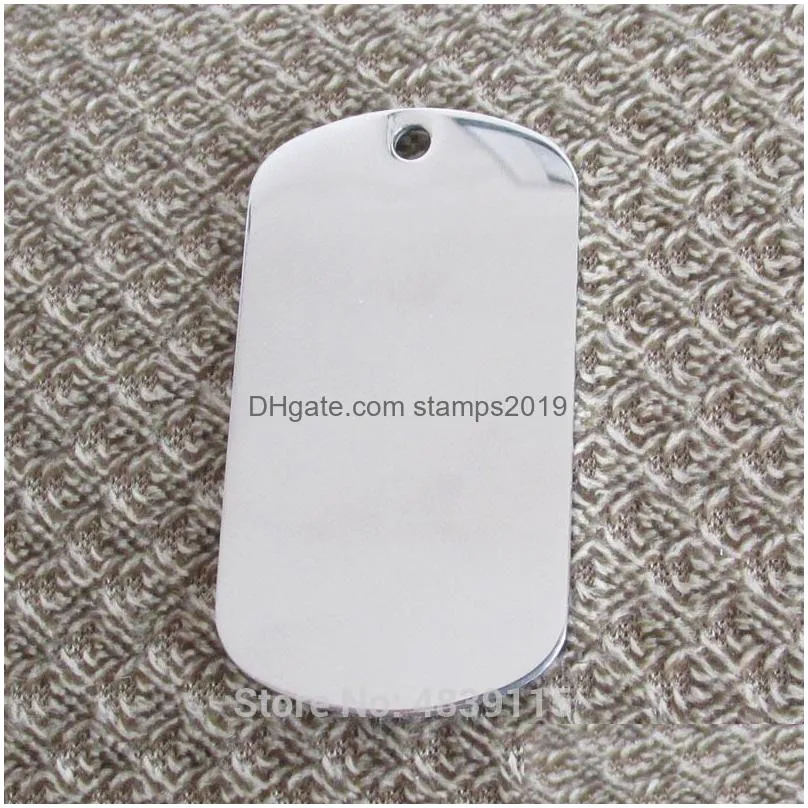 dog tag id card 100pcs/lot stainless steel army tags blank military suitable for laser engraving 201126 drop delivery home garden pe dhvhy