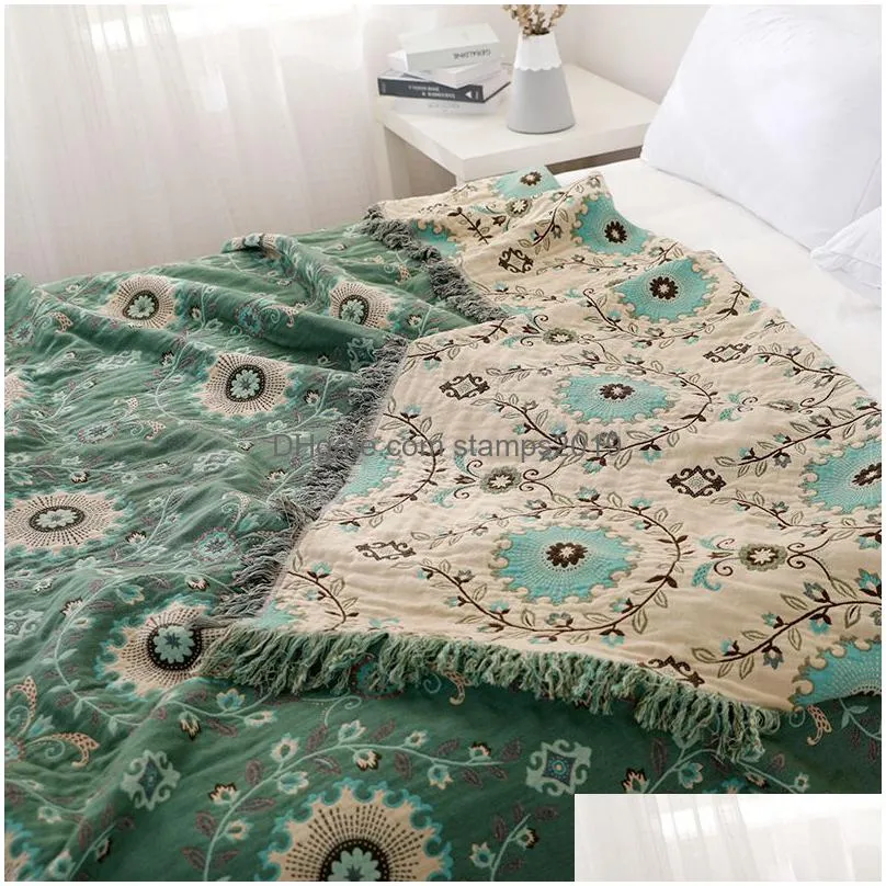 blankets bohemian cotton sofa throw blanket double side bed cover nordic cushion leisure bedspread four seasons thin quilt 230721