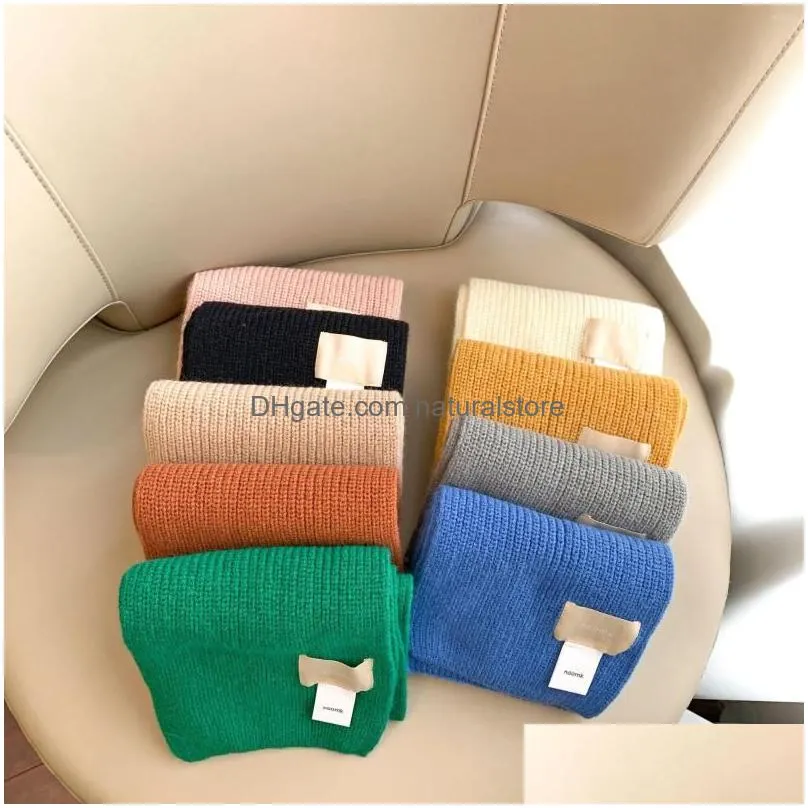 bandanas autumn and winter children`s knitting versatile fashion female warm scarves girl boy kids scarf knitted warmth