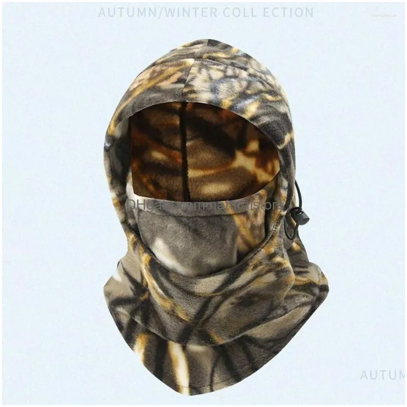 bandanas polar fleece balaclava fashion full face windproof ski mask caps adjustable warmer neck beanies women man