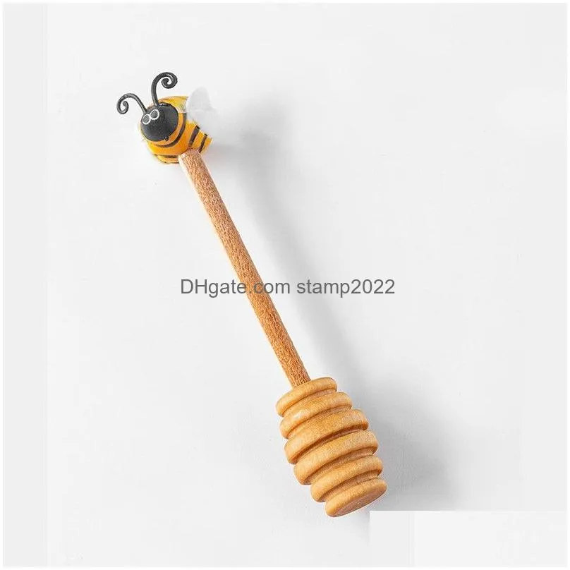 ceramic beehive honey storage bottles pot and wooden dipper mel jar with lid honey stir bar supplies kitchen accessories 20220826 e3