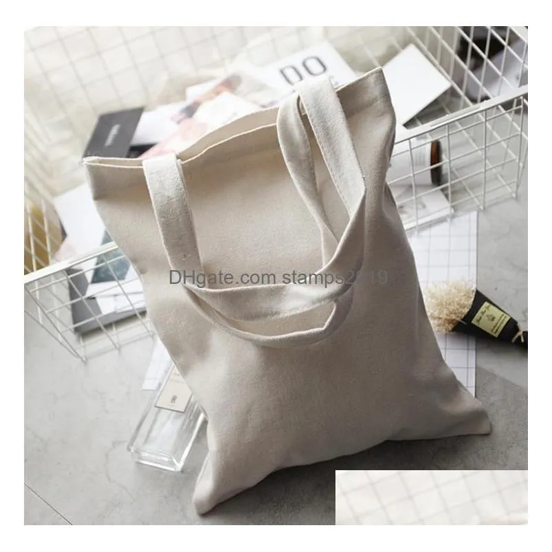 storage bags black/white blank pattern canvas shop eco reusable foldable shoder bag handbag tote cotton sn871 drop delivery home gar dhpzq