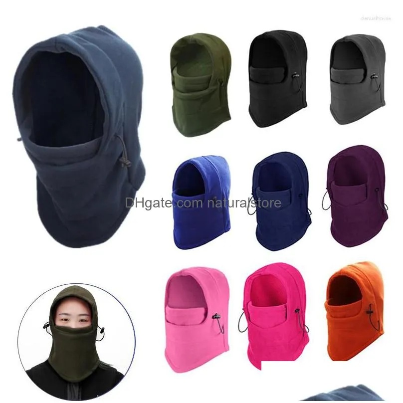 bandanas warm cap winter men women hats windproof thermal fleece balaclava hat hooded neck warmer hiking scarves outdoor climbing caps