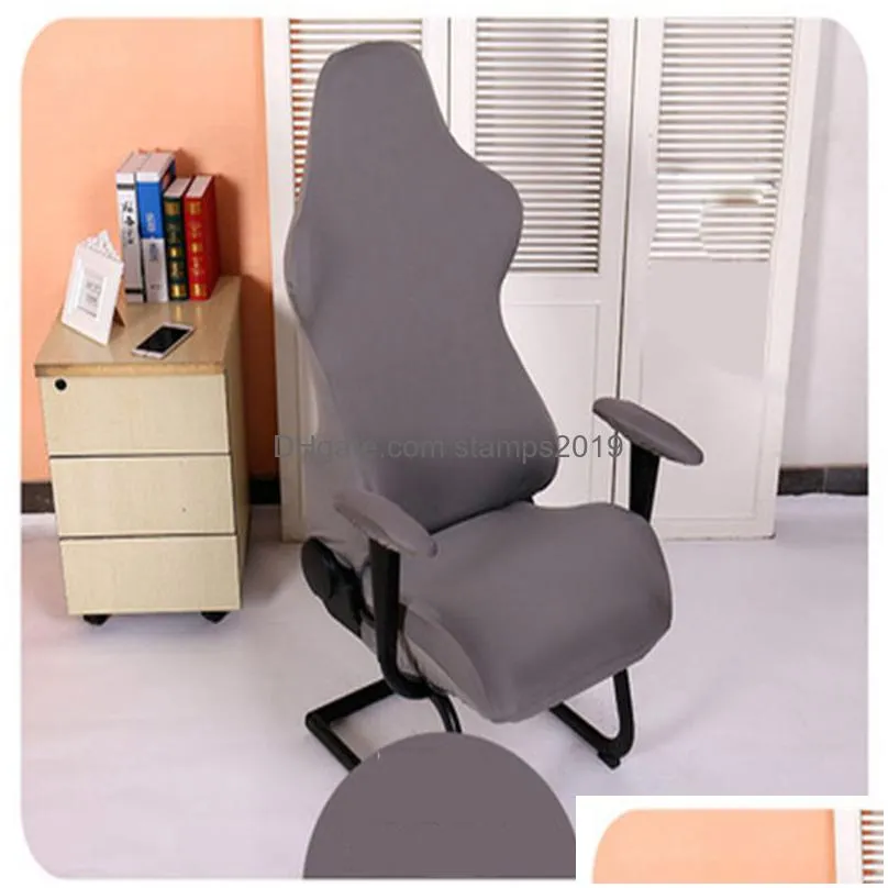 1 set gaming spandex office elastic armchair seat covers for computer chairs slipcovers housse de chaise 220611