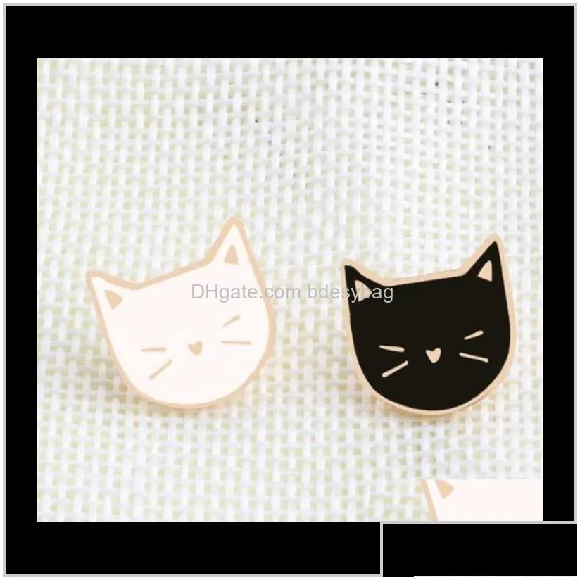 Pins Jewelry Cartoon Cute Cat Animal Enamel Brooch Pin Badge Decorative Jewelry Style Brooches For Women Gift T353 Drop Delivery Xs4Om
