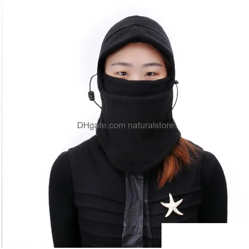 bandanas warm cap winter men women hats windproof thermal fleece balaclava hat hooded neck warmer hiking scarves outdoor climbing caps