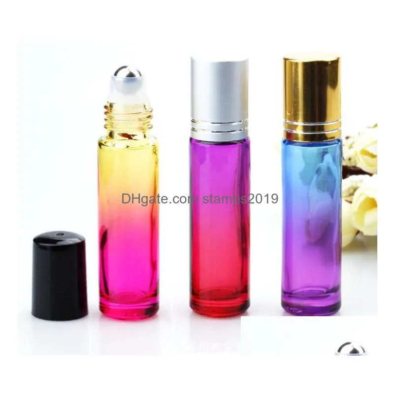 packaging bottles wholesale 10ml glass roll on gradient color roller with stainless steel balls roll-on bottle perfect for essential dhf9x