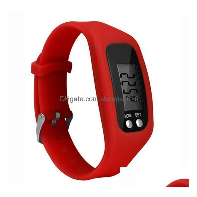 counters wholesale digital lcd pedometer smart mti watch sile run step walking distance calorie counter electronic bracelet color pe dhjrv